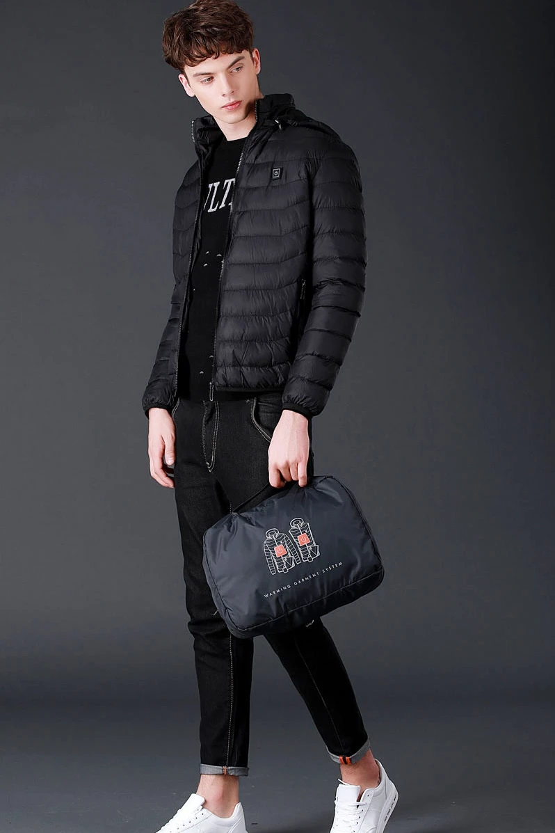 Mens Winter Heated USB Hooded Work Jacket Coats Adjustable Temperature Control Safety Clothing