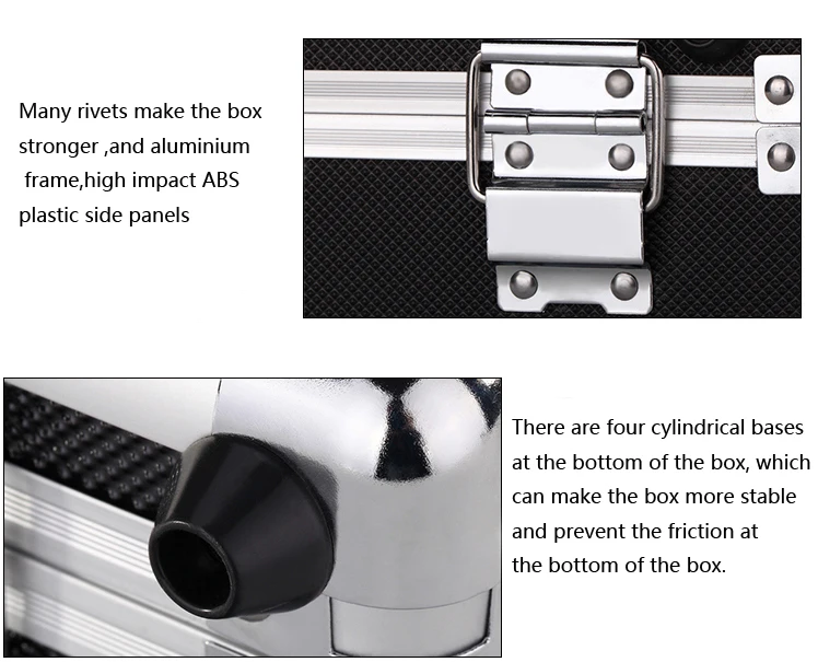 Алюминиевый портфель для хранения, переноска ручных инструментов, коробка с замком, аксессуары, органайзер, ящик для инструментов, портативный ручной Багаж
