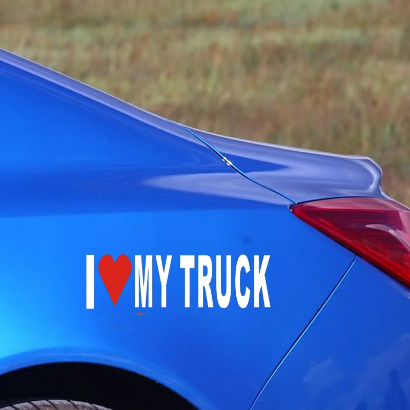 

5 Pieces Waterproof Truck Vinyl Stickers 18*5cm Car-styling Car Stickers Creative I LOVE MY TRUCK Reflective white color