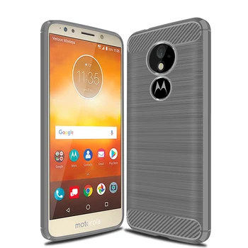 

50pcs/lot Ultra Slim Carbon Fiber Shockproof Armor Brushed TPU Case For Motorola Moto E5 G6 Play E5 Play E5 Plus
