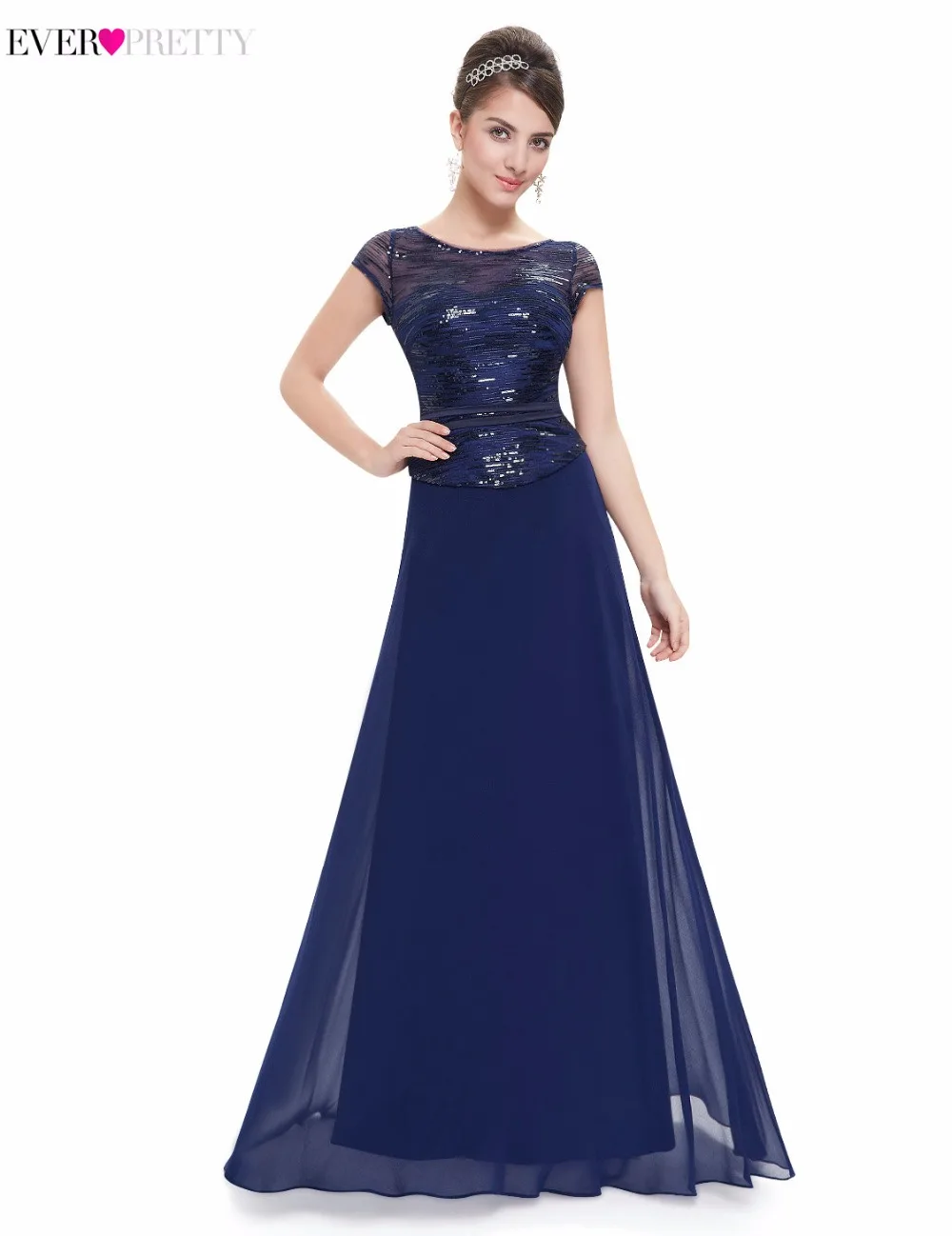 

[Clearance Sale] Elegant Mother of the Bride Dresses Ever Pretty HE08818 Floor Length Wedding Occasions Dresses With Sequins