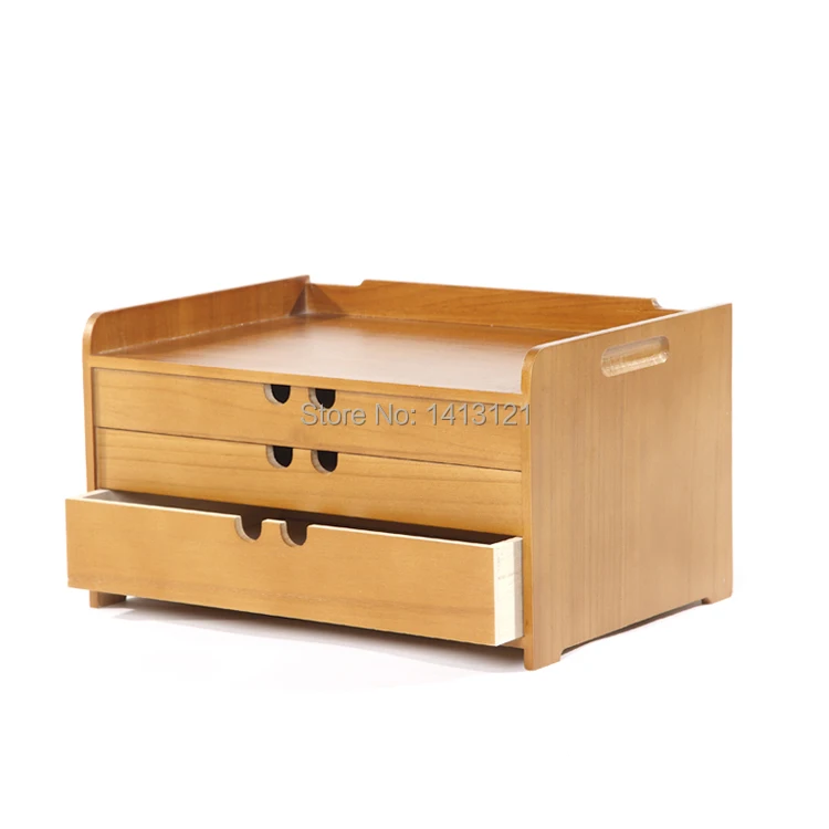 Free Shipping A4 Wooden Desk Storage Drawer Debris Cosmetic