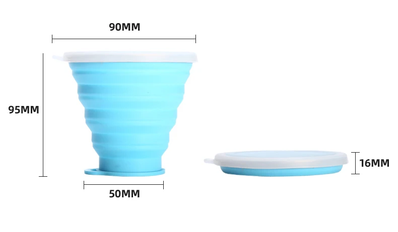 Новая портативная силиконовая Выдвижная складная чашка с крышкой, открытый телескопический складной стакан, походная чашка для воды