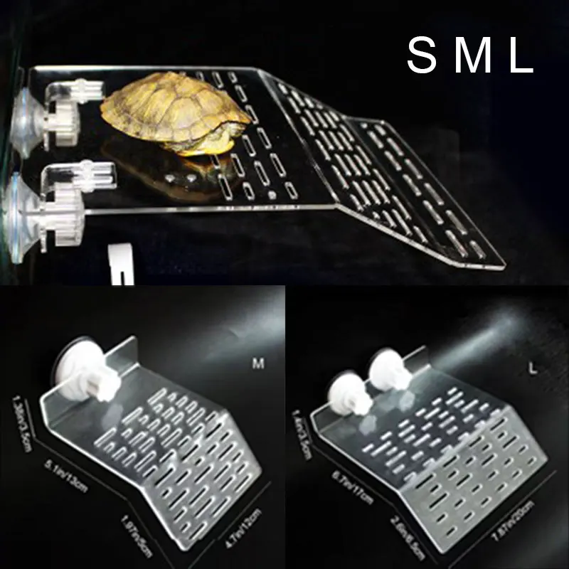 

Acrylic Tortoise Reptiles Dock Floating Platform Climb Terrarium Turtle Bask Terrace Island Aquarium Tank Decoration Hog