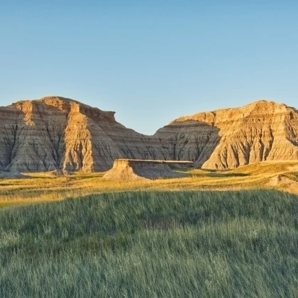Dawn in badlands national park; south dakota usa Poster Print (44 x 20)