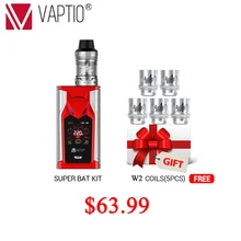 GIFT VAPTIO SUPER BAT 220W Vape kit electronic cigarette 220W Box MOD 0.1ohm to 5.0ohm coils head 2.0ml tank 510 thread Vape Mod