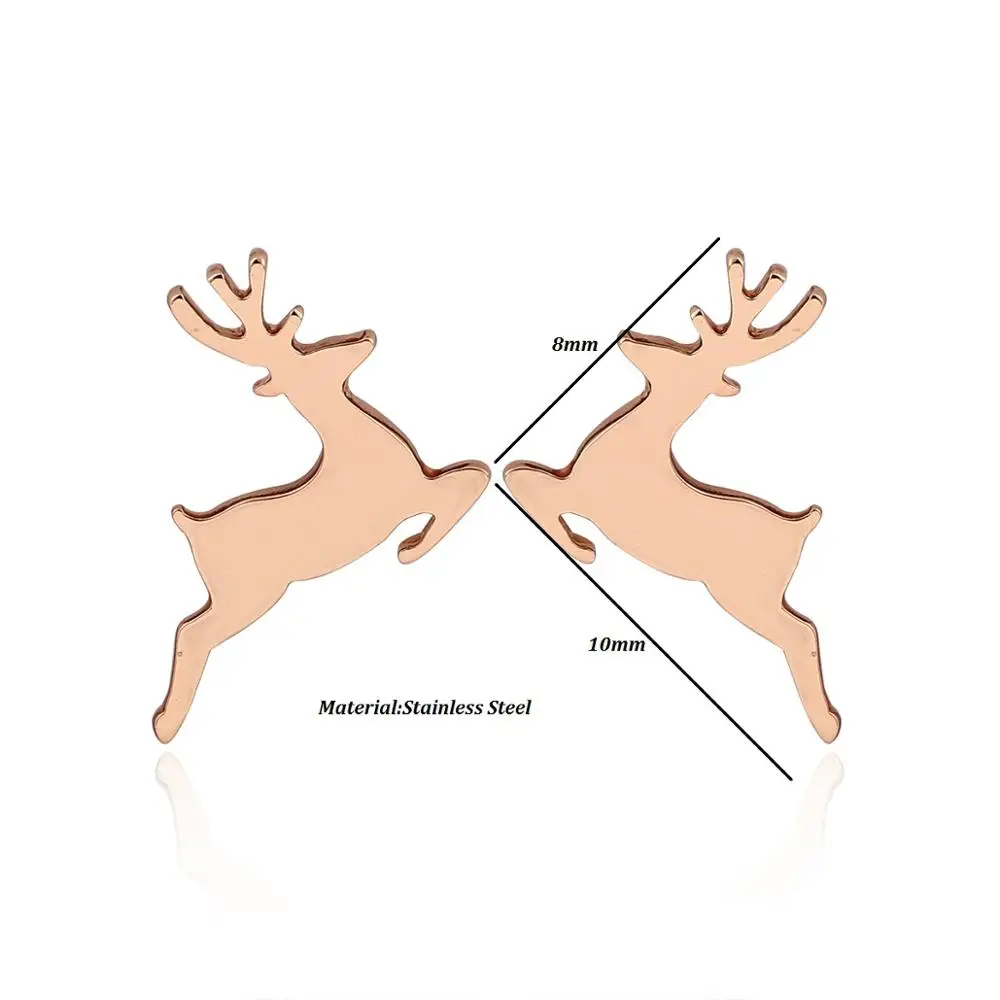 Yiustar год крошечные лося олень серьги рождественские дерево серьги для женщин дети Aretes de Mujer рождественские подарки Pendientes - Окраска металла: Rose Earrings
