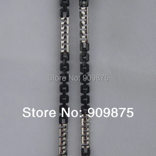 2tone black cool  link  men/boy 316L stainless steel chain necklaces & pendants men jewelry