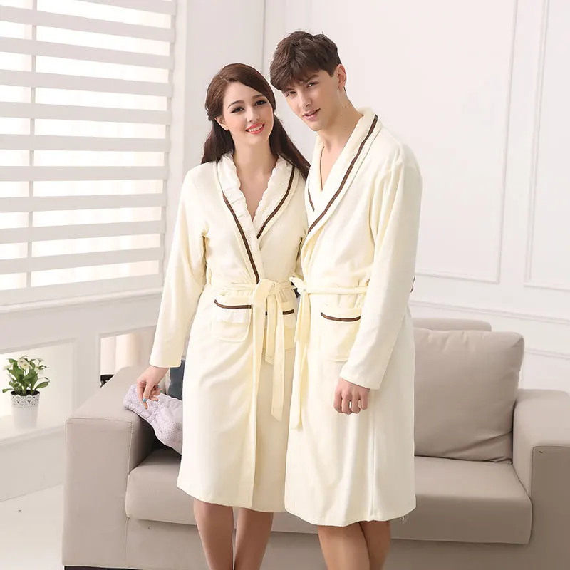 2015 Luxury Couples Pajama Women Robe Terry Towel Bathrobe Bath Robe
