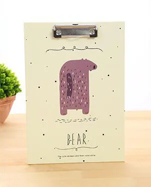 Bear 1 шт., А4 файлы, шина, креативная цветная папка для документов, папка для презентаций, Студенческая папка для бумаг, Офисная папка для хранения заметок, канцелярские принадлежности - Цвет: Bear