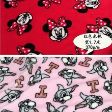100*170 см кролик тампер Минни двойной толщины фланель Эластичность Ткань для шитья diy Детская аппликация для девочки шаль шарф пальто