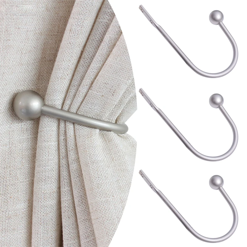 

2 PCS Simple Curtain Holdback Decorative Metal Drape Holder Window Sheer and Blackout Tieback for Window Curtain Decor