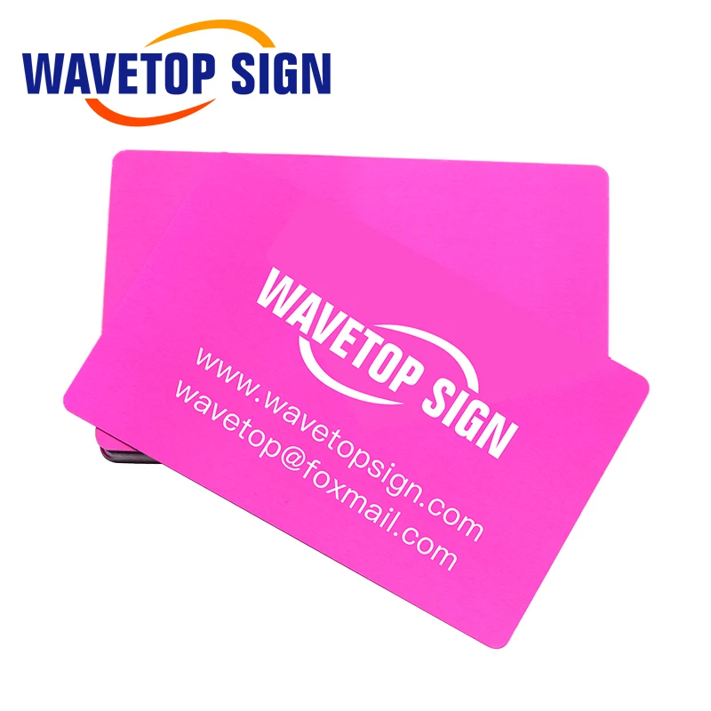 WaveTopSign 100 шт./лот визитные карточки многоцветный алюминиевый сплав металлический лист тестовый материал для лазерной маркировки машины