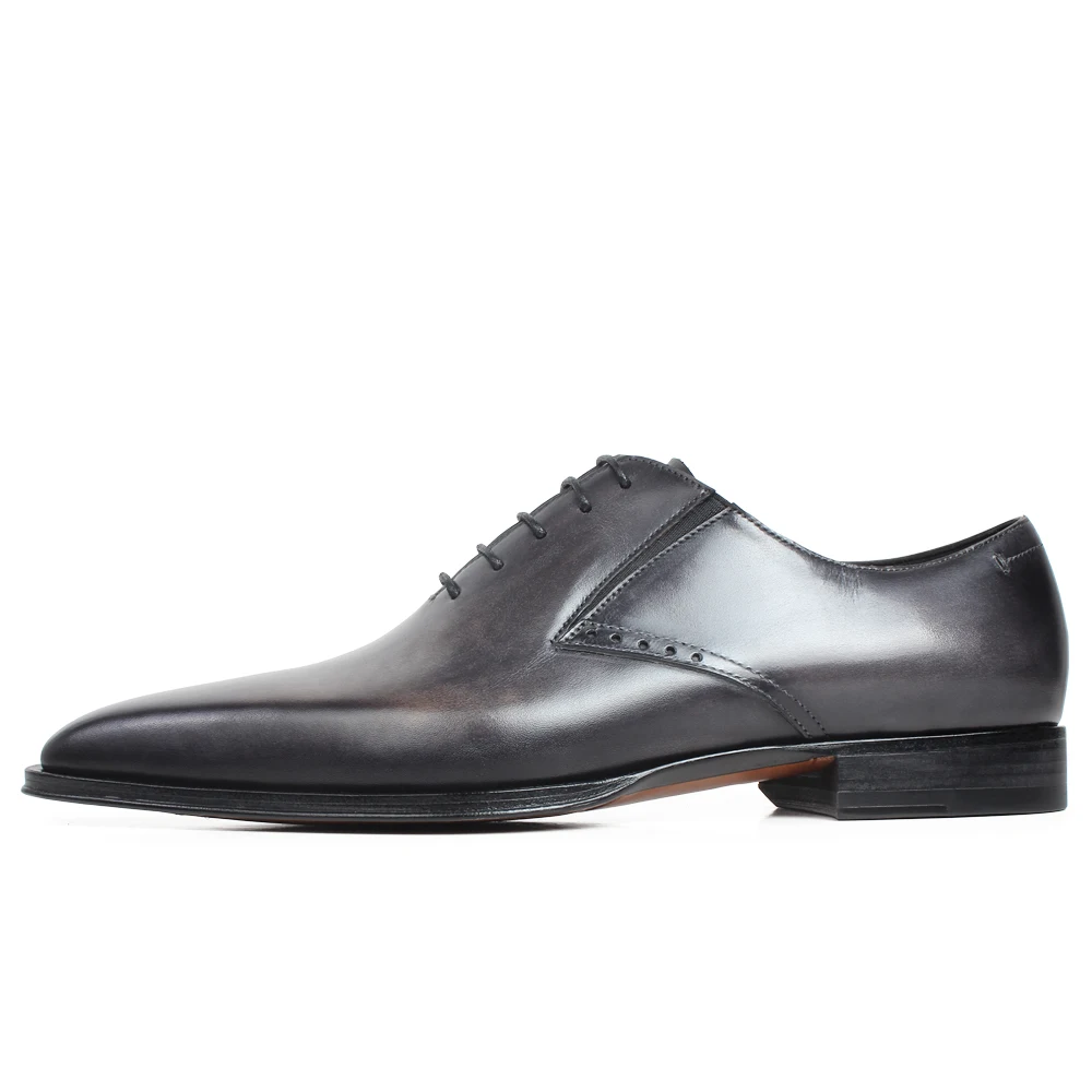 Gray Vestido Custom De Homens Dos Handmade Vikeduo Genuíno Preto Made Black Vaca Para Cinza Escritório Couro Oxford Casamento Blake Pátina Sapatos qxRavO