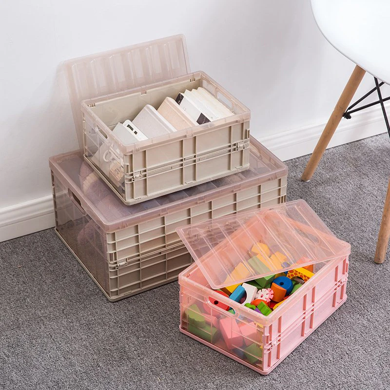 Cordial Shining Foldable Storage Box Student Book Box Transparent