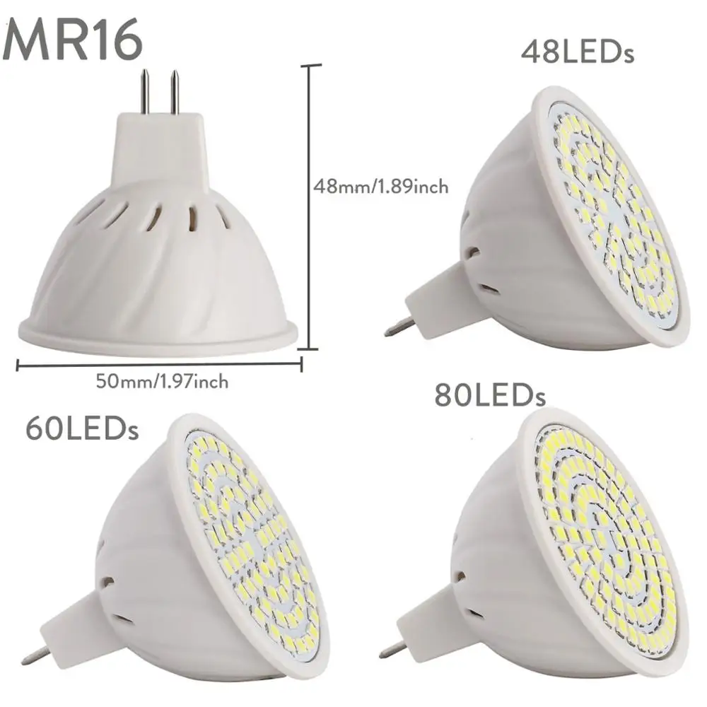 10X светодиодный точечная лампа прожектор 110V 220V 230V E27 GU10 MR16 прожектор SMD2835 48/60/80 светодиодные, для точечных светильников для Декор для кухни освещение