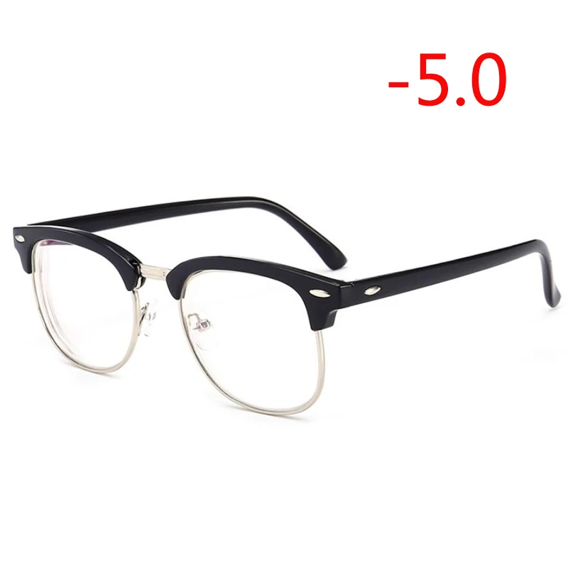 1,0-1,5-2,0-2,5 до-5,0 готовые очки для близорукости женские мужские ретро студенческие Близорукие Солнцезащитные очки оправа для унисекс - Цвет оправы: Myopia 500