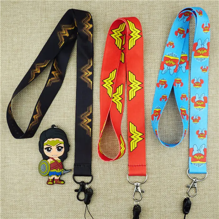 New DC Comics Wonder Woman Neck Strap Red Logo Lanyard