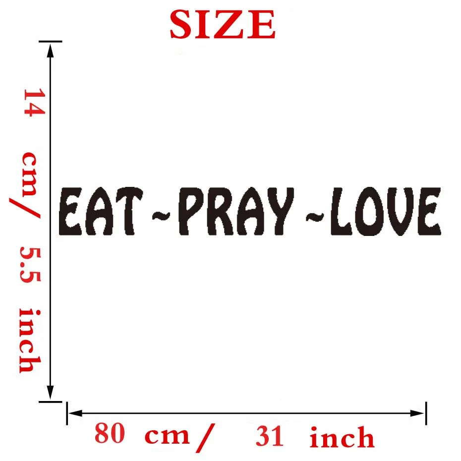 Eat Pray Love From Movie Life Quotes Decals Cartoon Home Decor Wall Sticker For Bedroom Vinyl