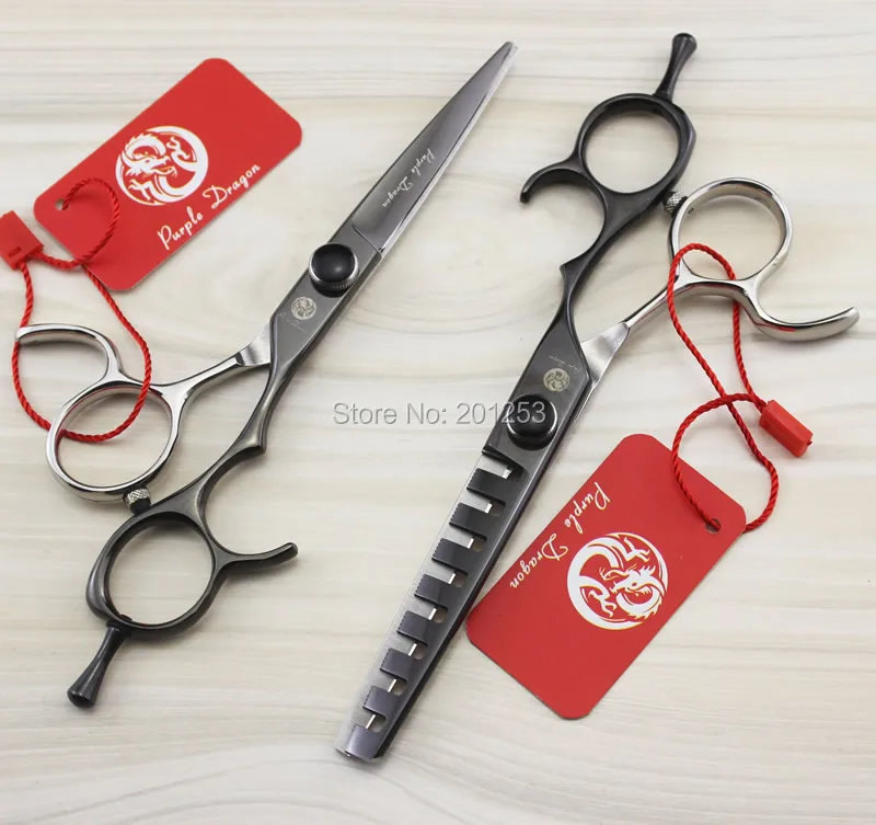 

JP440C 5.5Inch Cutting Scissors and Thinning Scissors Hair Shears for Barbers Individuality Black &Silver Scissors LZS0681