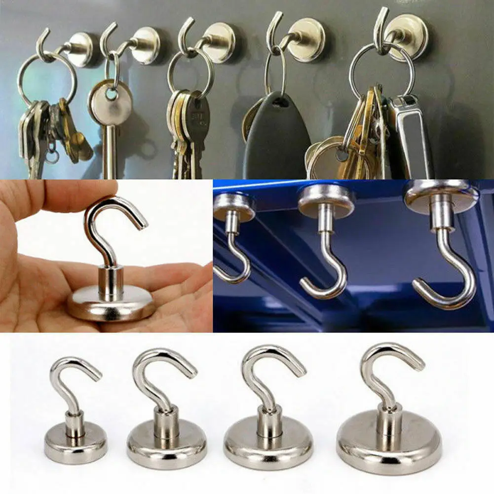 Strong Mini Magnetic Circular Hook Hanger Magnets Linked Kitchen Wall Hold