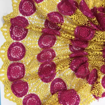 

Beautiful African Lace Fabric 2018 Latest Nigerian Net Embroidery With Sequins Wedding Dress French Mesh Guipure Lace Fabric 445