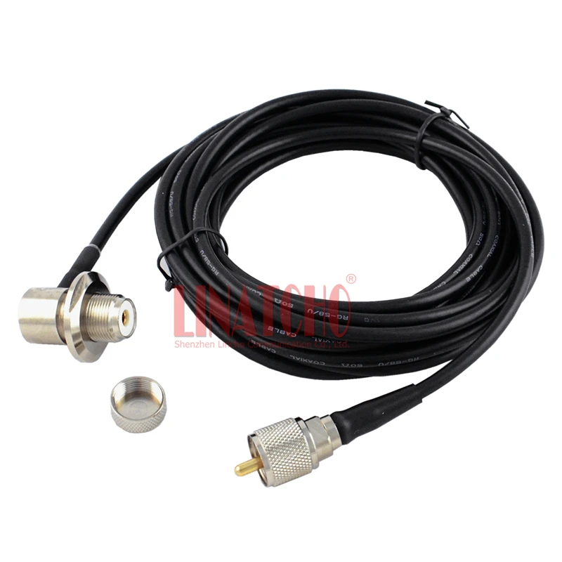 SC ECH RG58U uhf male car radio coaxial antenna extension cable black