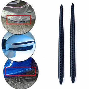 

Universal Car Carbon Fiber Pattern Rear Review Mirror Anti-scratch Strip Front Rear Bumper Body Corner Protector Guard
