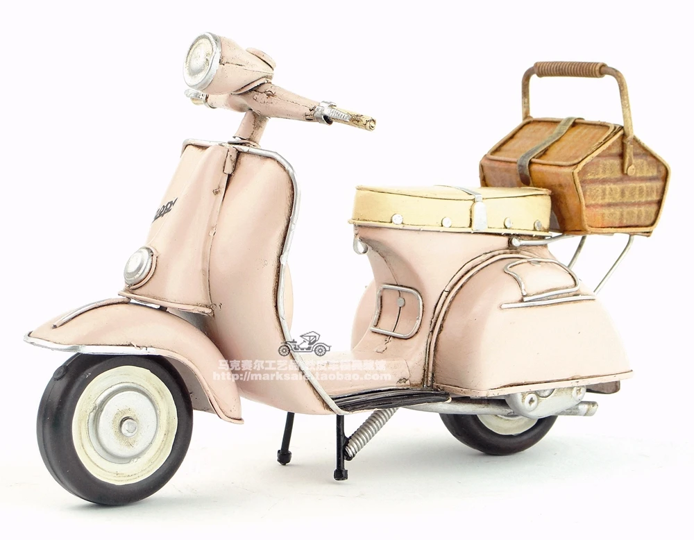 Новая модель мотоцикла ручной работы 1965 VESPA металлический мотоцикл артефакт модель игрушки для коллекции подарок украшение