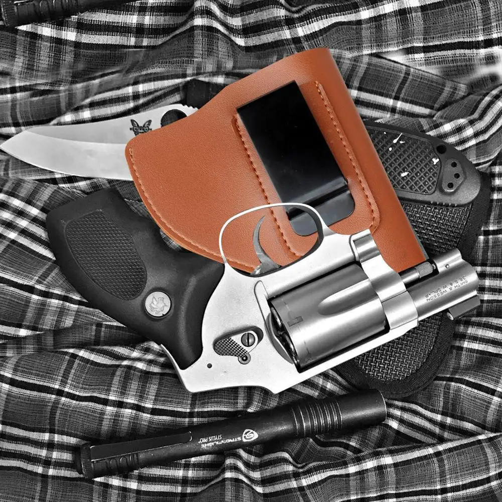 Охотничья кобура из искусственной кожи, кобура для пистолета, тактический Универсальный скрытый ремень, кобура iwb для J Frame Revolver aurus Ruger S& W