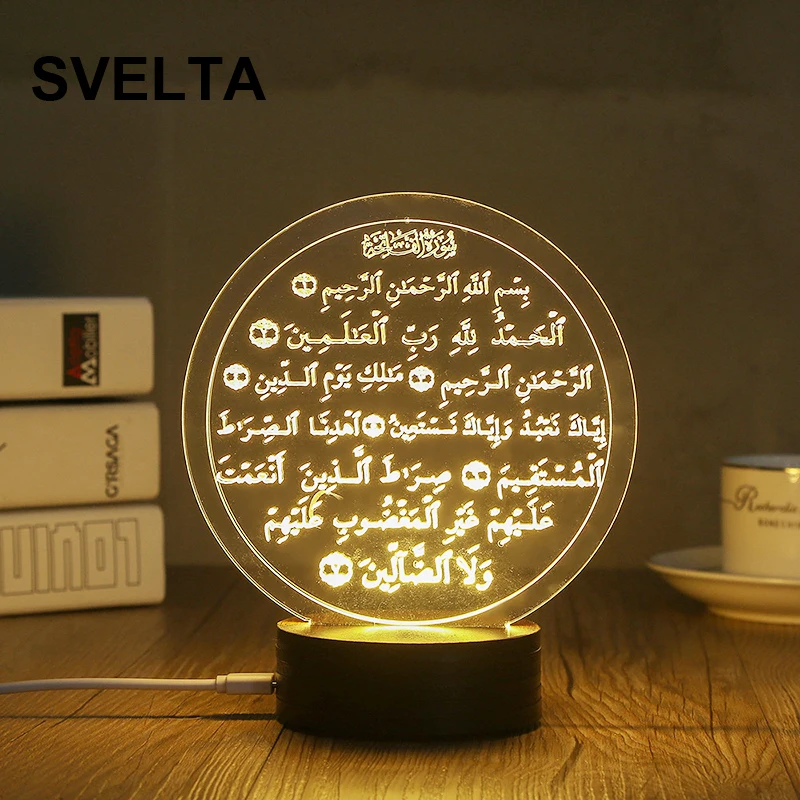 

SVELTA 3d Ramadan Light LED Night Light Creative Stereo Light LED Decorative Muslim Acrylic Table Lamp For Bedroom Livingroom