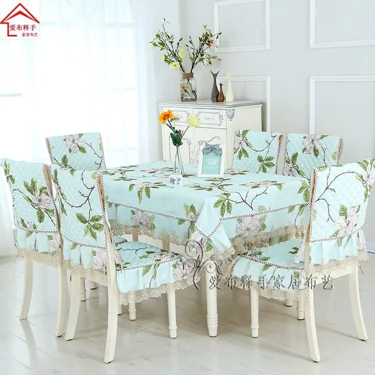 

High quality pastoral style lace table cloth chair cover cushion backrest square round tablecloth home textile customization