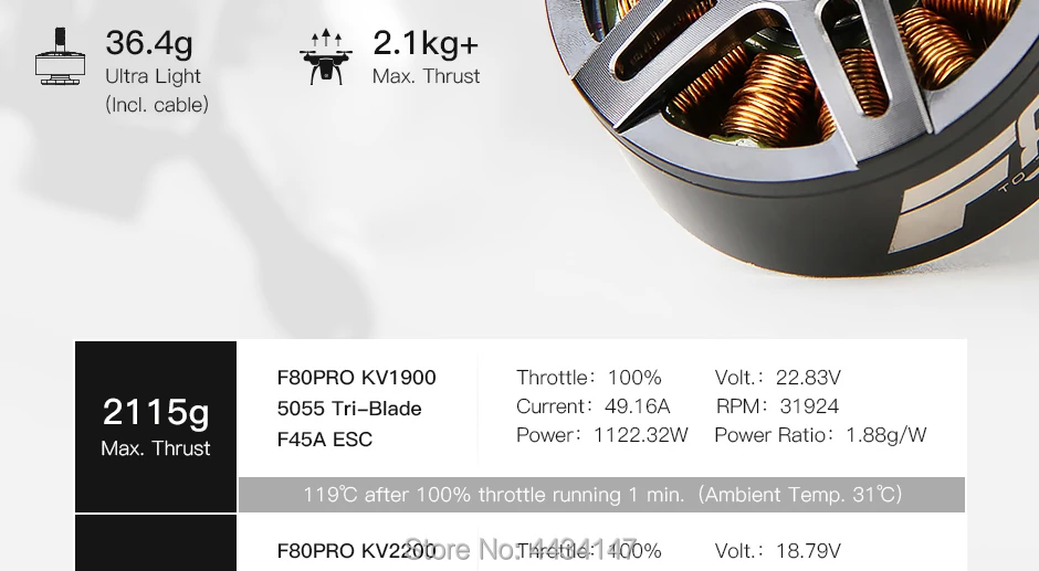 Обновленная версия T-MOTOR F80 PRO 1900/2200/2115 kv FPV гоночный бесщеточный двигатель тяговая сила g супер мотор для FPV гонки