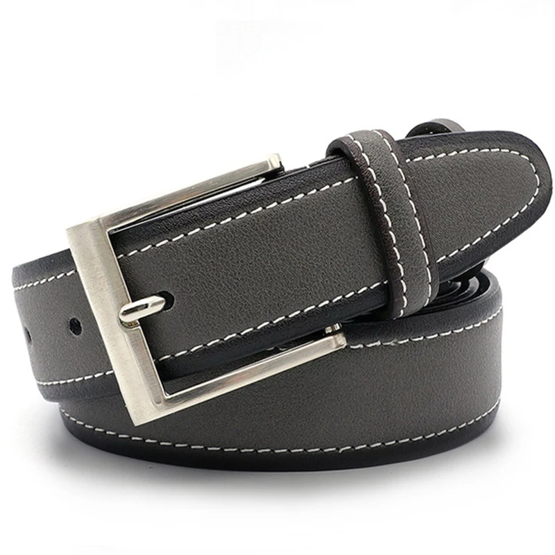 WESTERN AUSPICIOUS Belt Men Gray Brown Coffee Men Belt Fashion Alloy