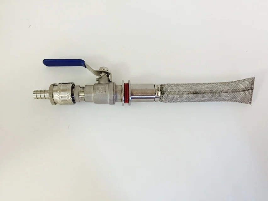 

Boil Kettle Weldless Quick Disconnect Bazooka Kit, 6" Kettle Screen, 2 Piece Ball Valve, 1/2" Hose Barb, Homebrew Hardware