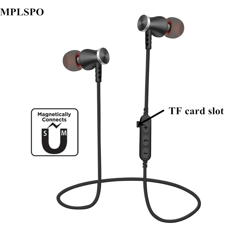 Bluetooth наушники MPLSBO T5 с микрофоном металлические спортивные беспроводные стерео
