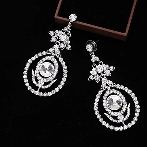 Для женщин Мода Rhinestone полые серьги Висячие коктейль ювелирные изделия|drop