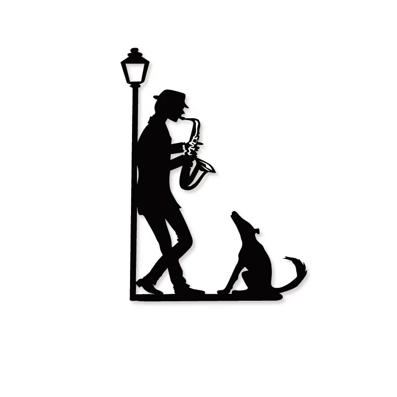 

Man Saxophone dog lamp Set Metal Cutting Dies Stencil for DIY Hands-on Scrapbooking Album Paper Photo Card Cut Decorative Craft