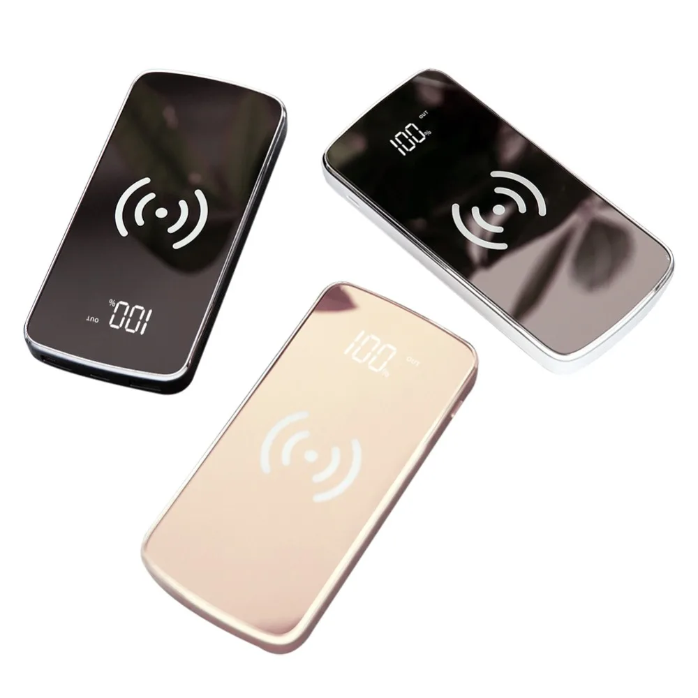 10000mAh Portable Qi Wireless Charger Dual USB Power Bank Type-c Input Wireless Charging Pad powerbank For iPhone X XS 8 Plus