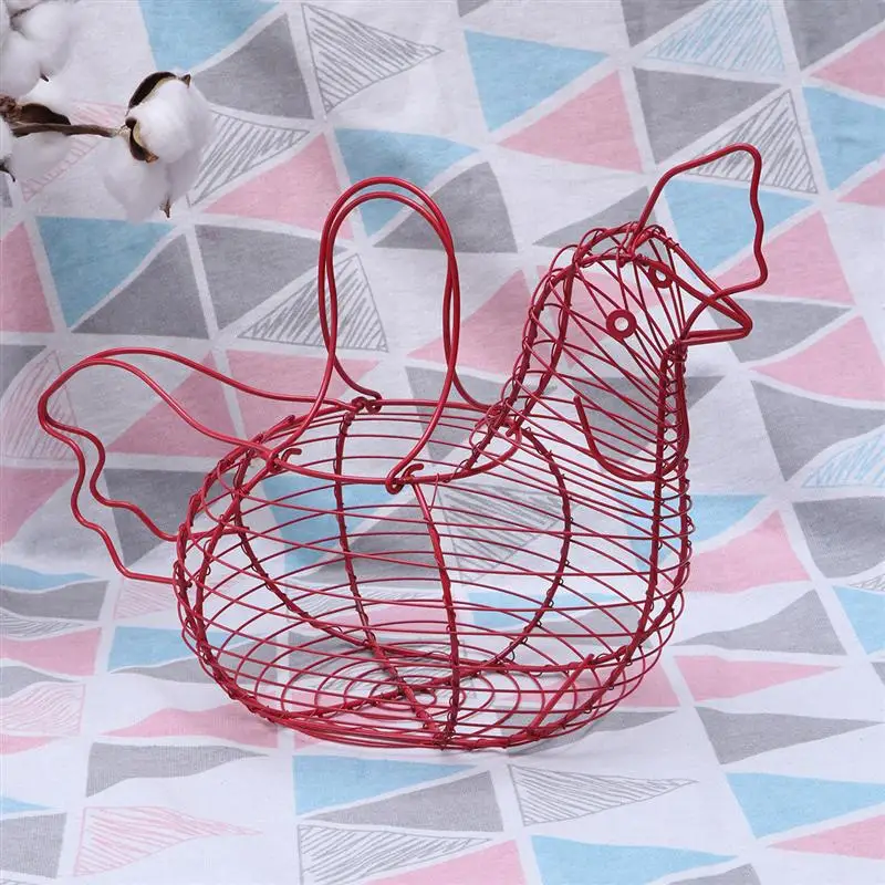 Креативная железная корзина для хранения яиц в форме курицы держатель для яиц домашний контейнер для овощей кухонный органайзер для хранения
