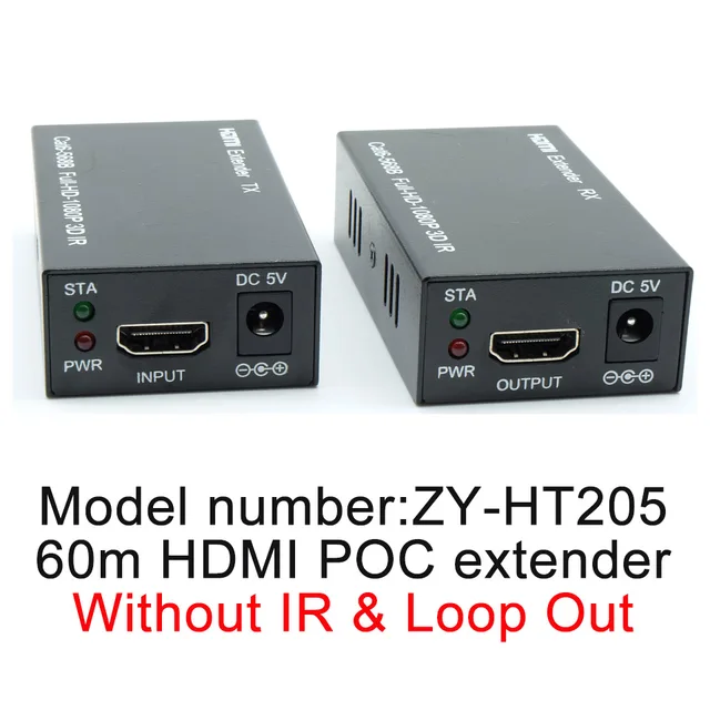 Navceker HDMI Extender 60m Support POC & Loop Out HDMI Extender with IR
