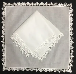 Набор из 12 модных дамские платки белые хлопковые кружевные края свадебные носовые платки Hanky для невесты Матери подарки 12x12-дюймов