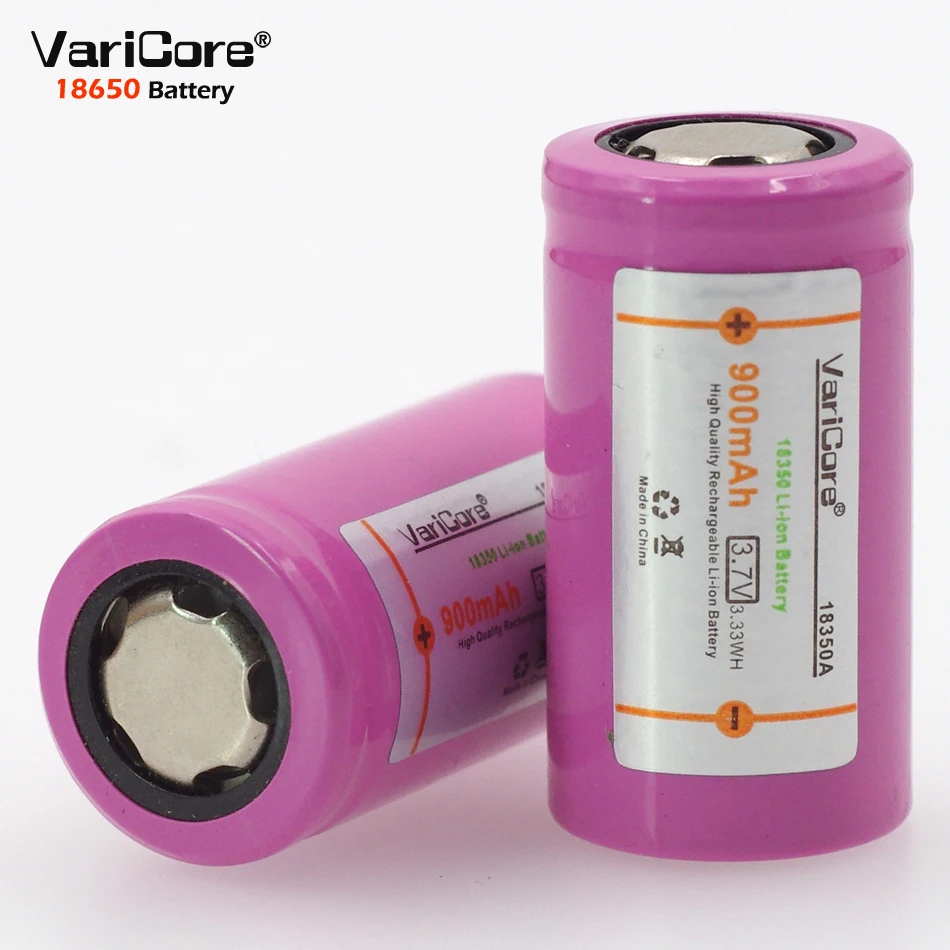 

VariCore 2PCS 18350 lithium battery 900mAh rechargeable battery 3.7V power cylindrical lamps electronic cigarette smoking