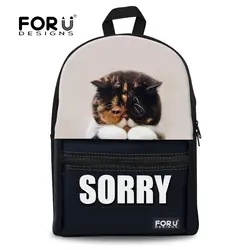 FORUDESIGNS/женские холщовые рюкзаки, милый рюкзак с рисунком собаки, животное, кошка, школьные сумки для девочек-подростков, детские дорожные