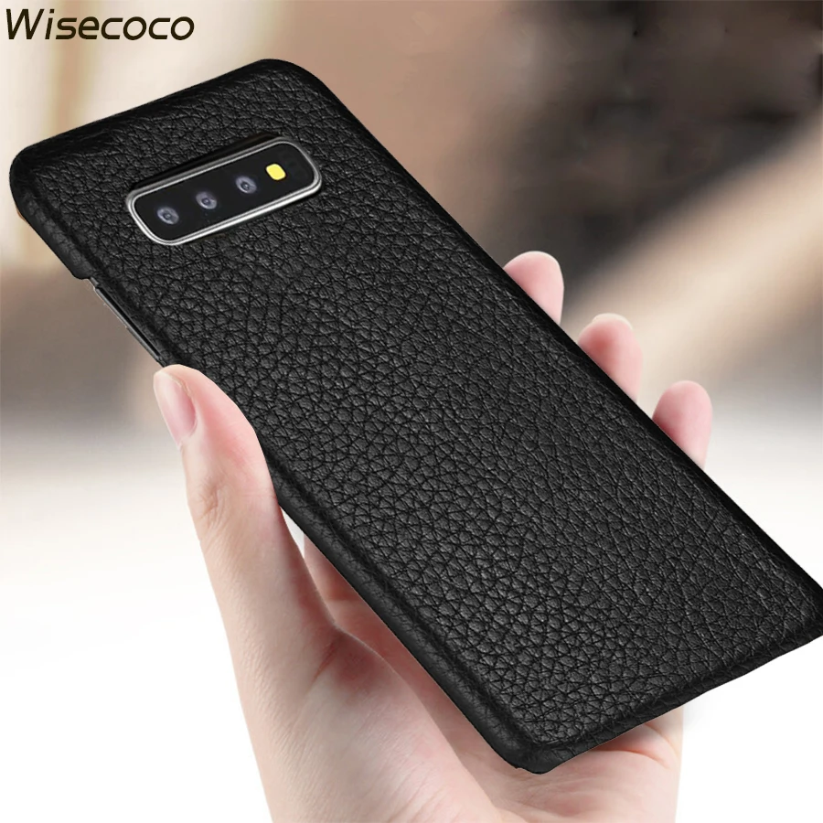 Роскошный Матовый чехол из натуральной кожи с текстурой личи для Samsung Galaxy S10E S10 S9 S8