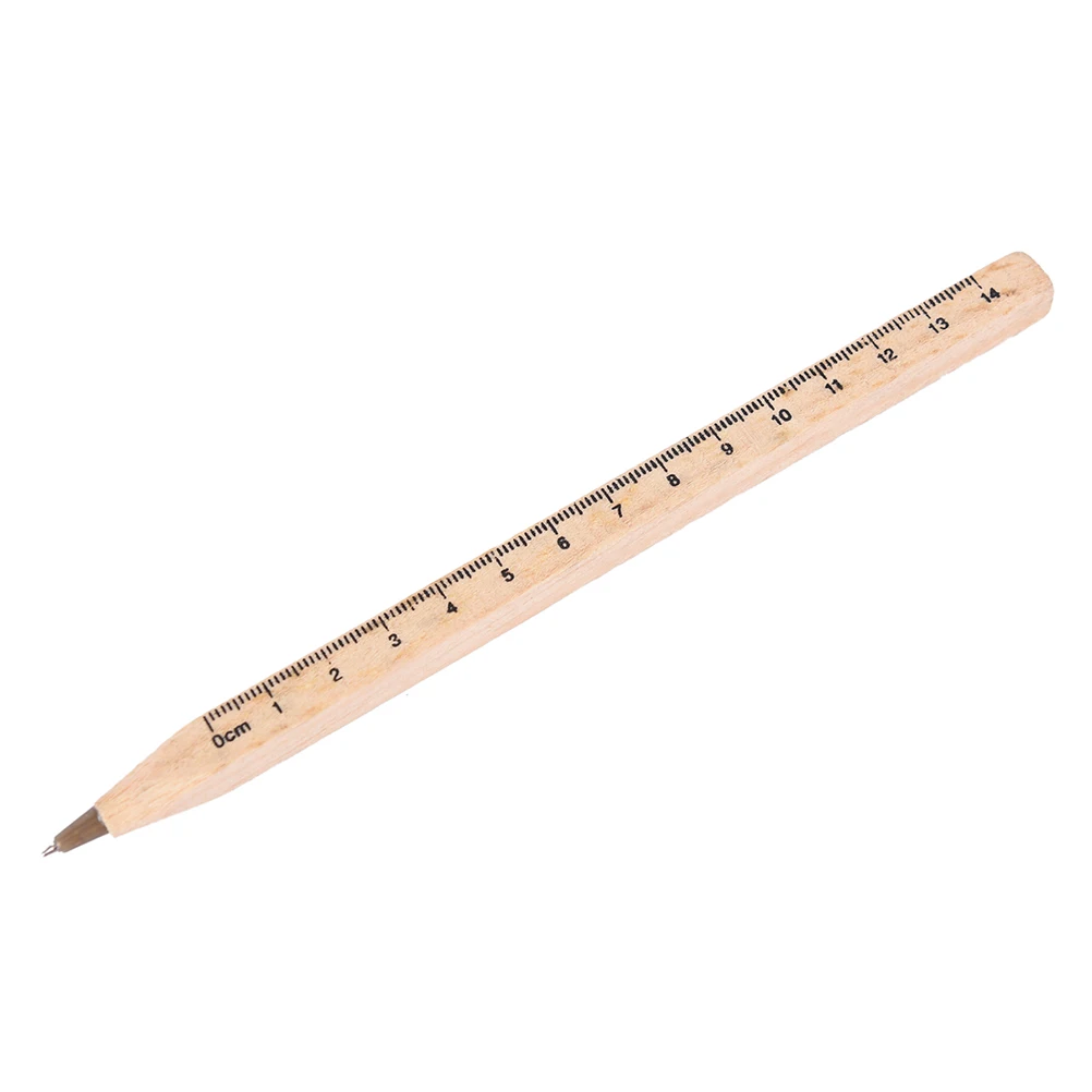

1pcs New handmade wooden Environmental Ruler design Manual DIY Multifunction ballpoint pen ballpen