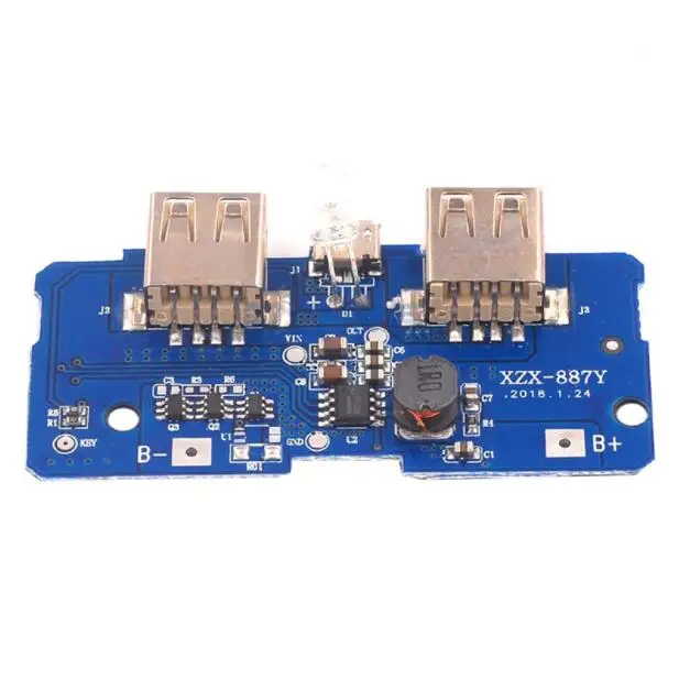 

18650 battery / 3.7V to 5V / 2A boost module / DIY charging treasure / mobile power motherboard / circuit board