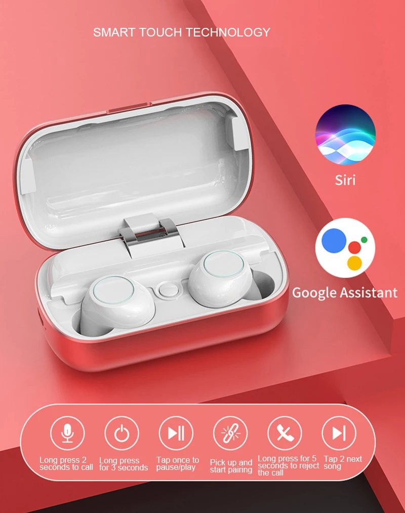 GYKZ Мини Bluetooth 5,0 наушники миниатюрные HIFI беспроводная водонепроницаемая гарнитура высокой емкости Спорт Музыка свет маленький сенсорный наушник