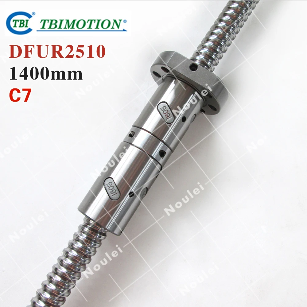 TBI 2510 C7 1400mm ball screw 10mm lead with DFU2510 ballnut + end machined for CNC diy kit DFU set