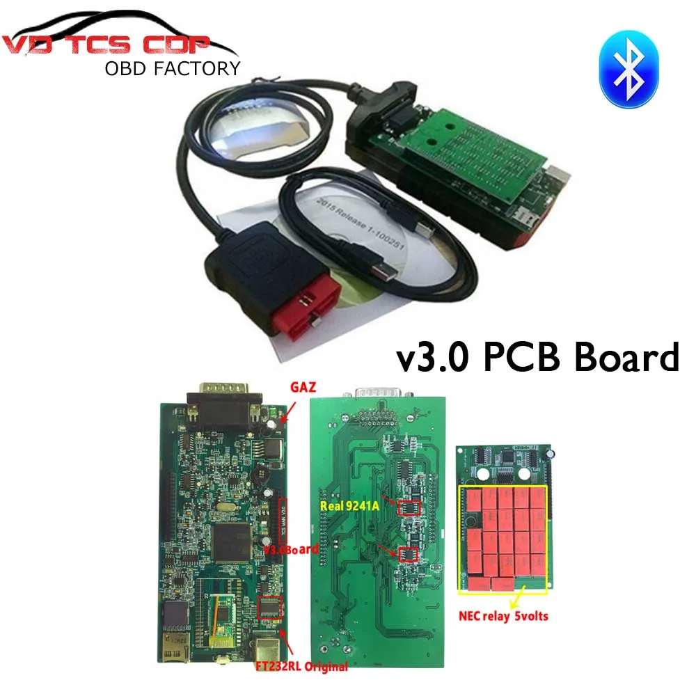 A++ новое программное обеспечение,0 R0 бесплатно Активировать! VCI VD TCS CDP pro plus с одной печатной платой зеленая плата Bluetooth диагностический инструмент